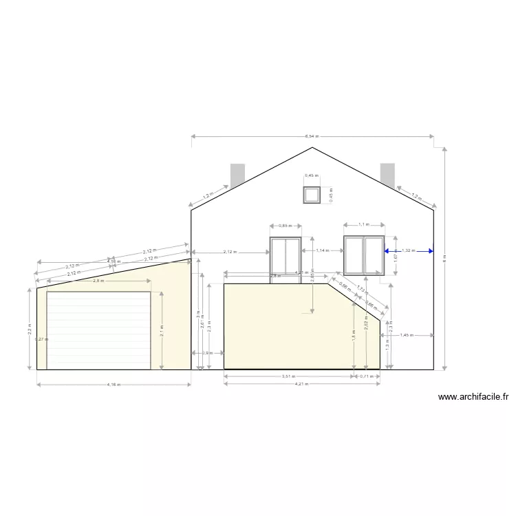 Plan de facade ouest. Plan de 