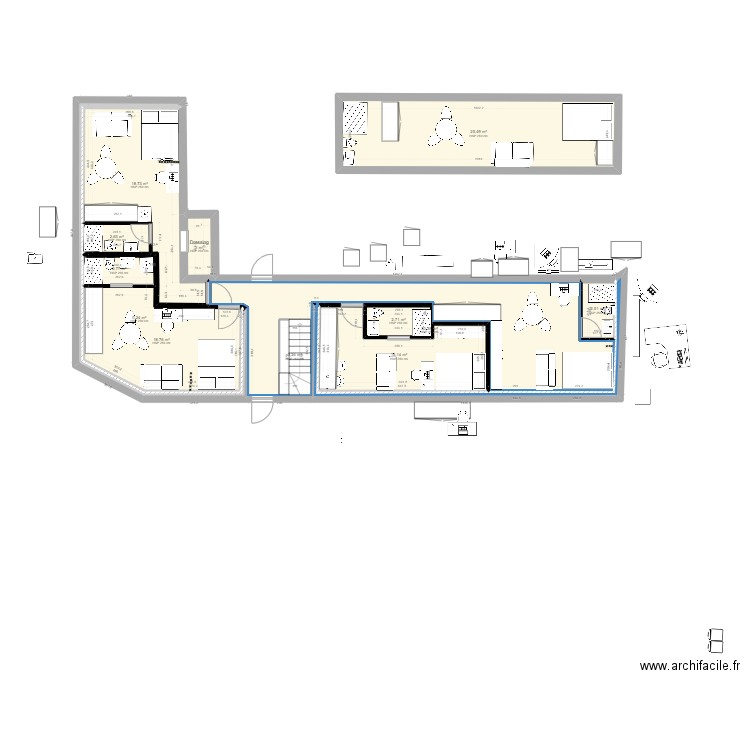 QUAI DE LA MEUSE . Plan de 69 pièces et 765 m2