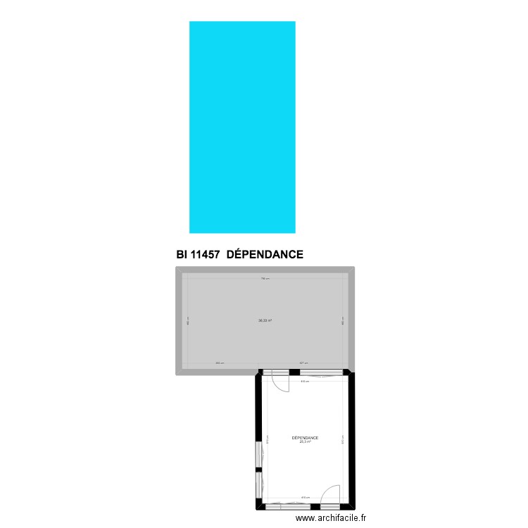 BI 11457. Plan de 33 pièces et 379 m2