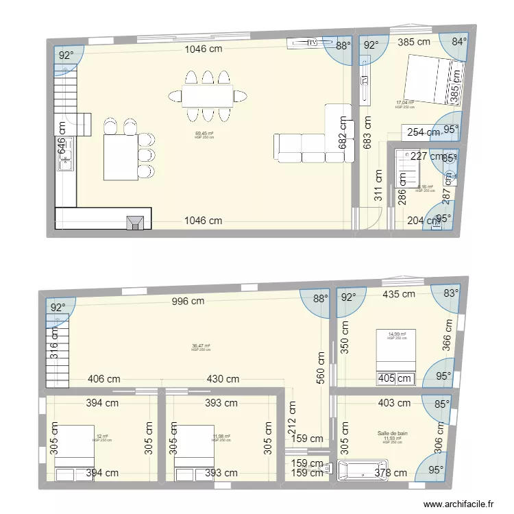 Maison Sourcieux les mines. Plan de 