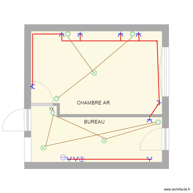 CHAMBRE AR. Plan de 