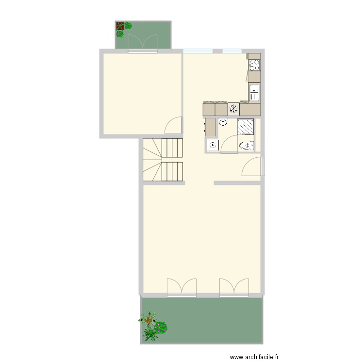 RC172. Plan de 6 pièces et 86 m2