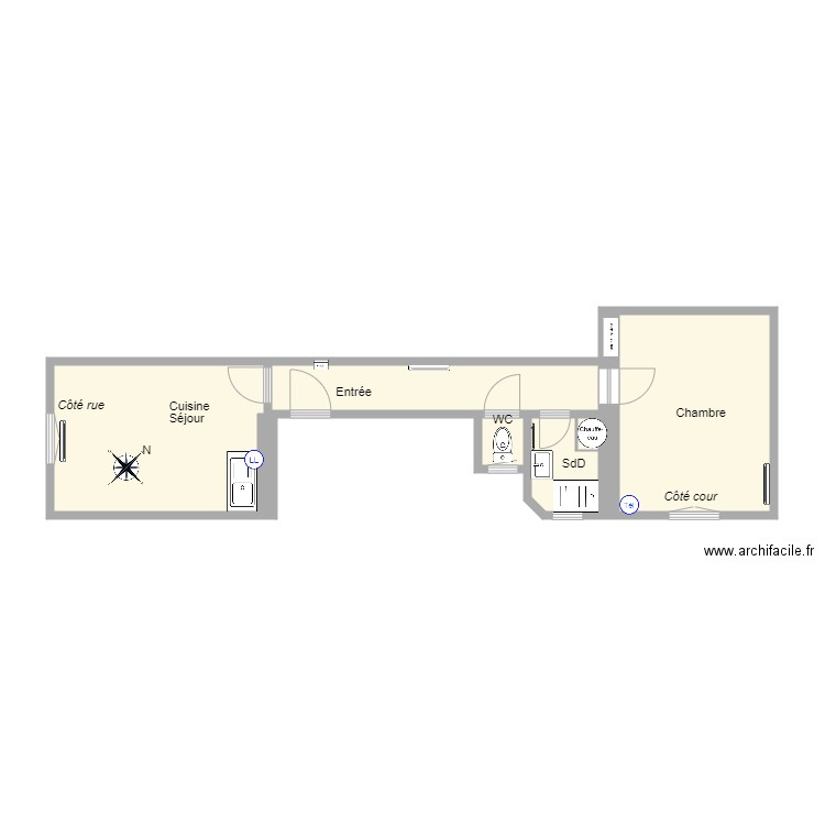 2 bis Benard. Plan de 0 pièce et 0 m2