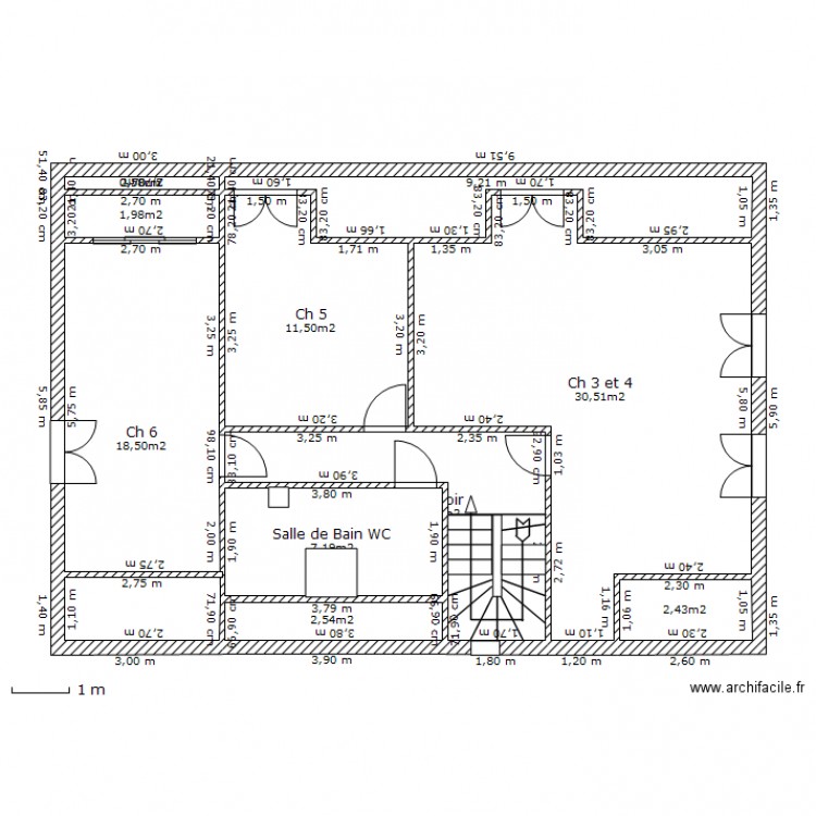 1 er etage. Plan de 0 pièce et 0 m2