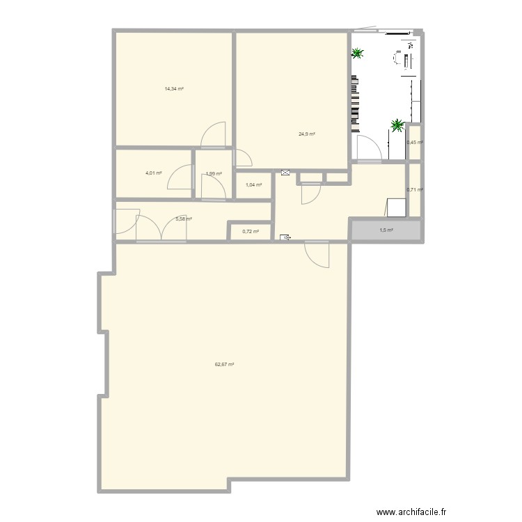 Plan bureau 1. Plan de 0 pièce et 0 m2