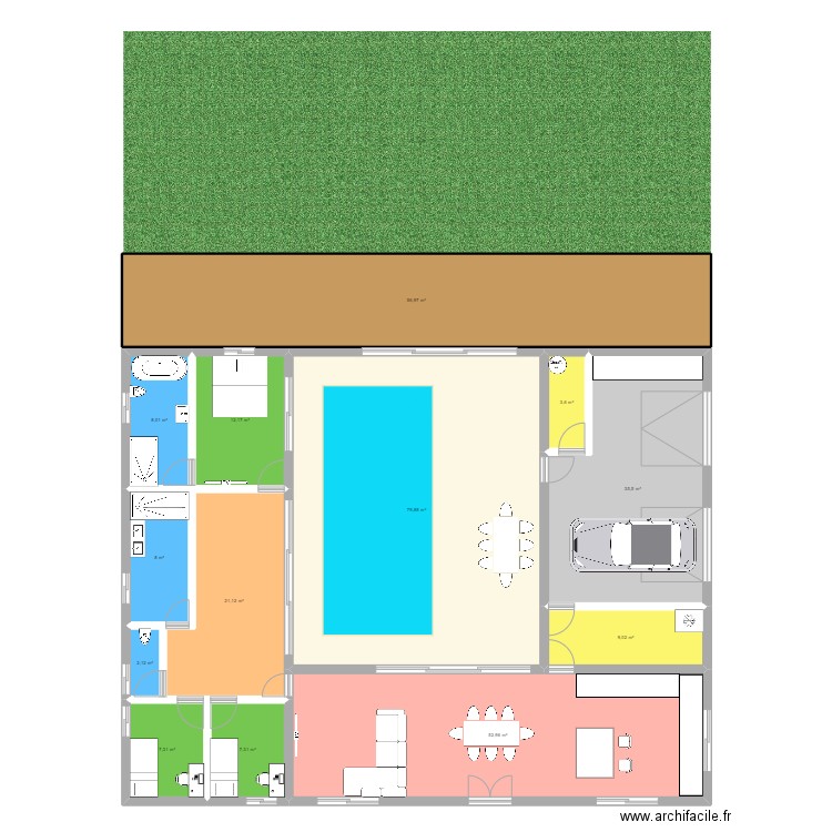 Maison. Plan de 13 pièces et 304 m2