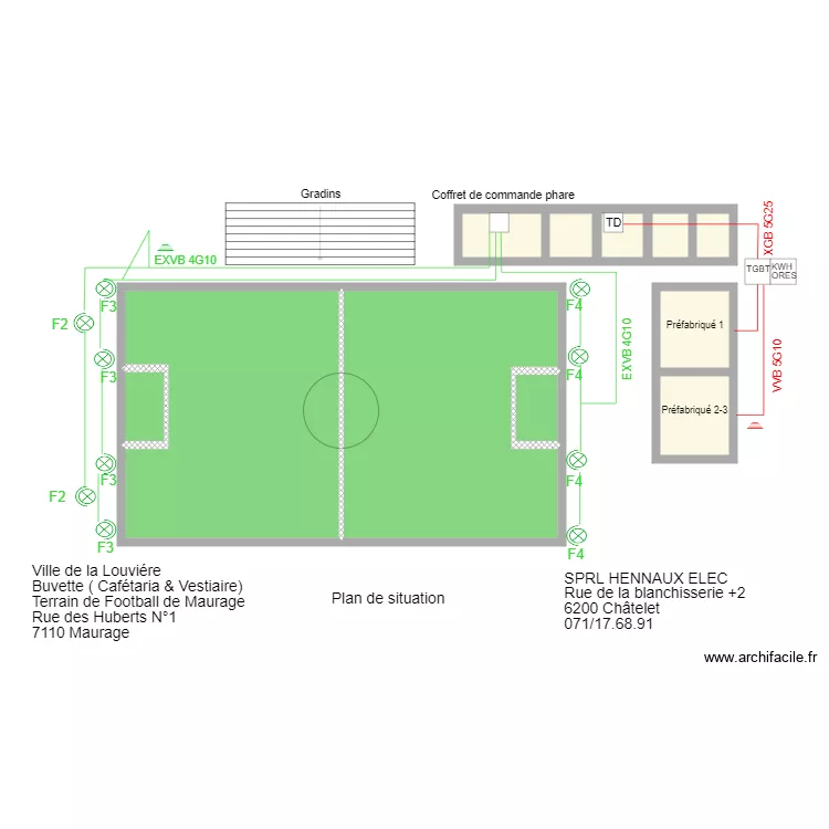 terrain maurage. Plan de 