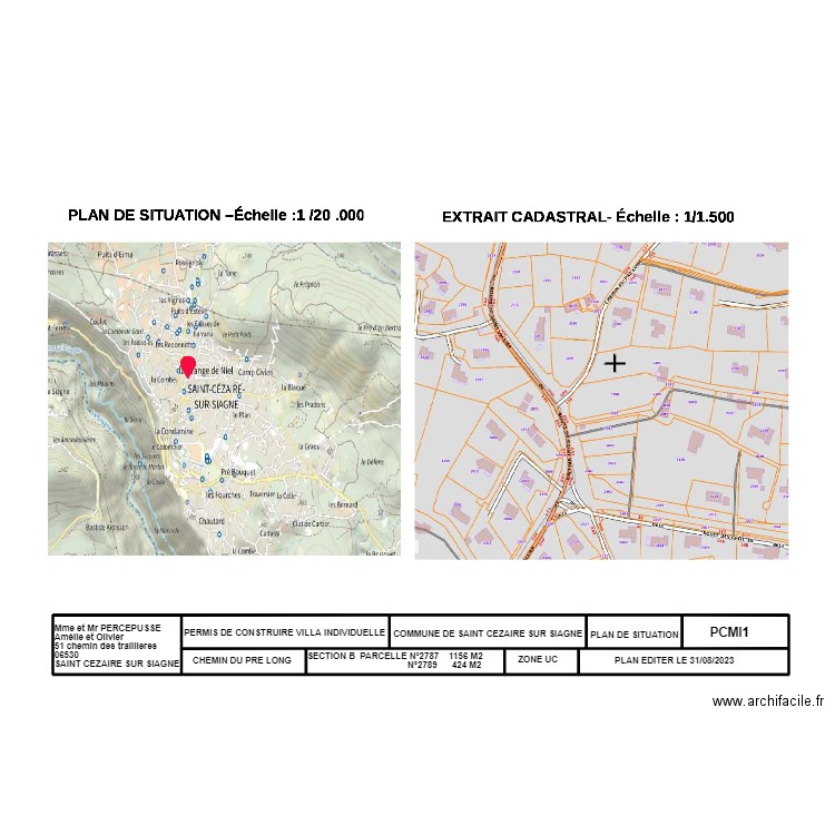 PCMI1  PRE LONG. Plan de 0 pièce et 0 m2