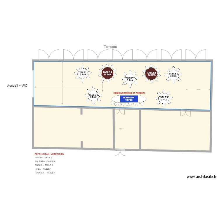 CIRCULATION SALLE MARINE + ALEJANDRO . Plan de 2 pièces et 307 m2