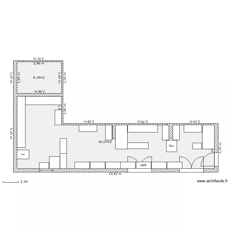 coupe bureau vierge. Plan de 