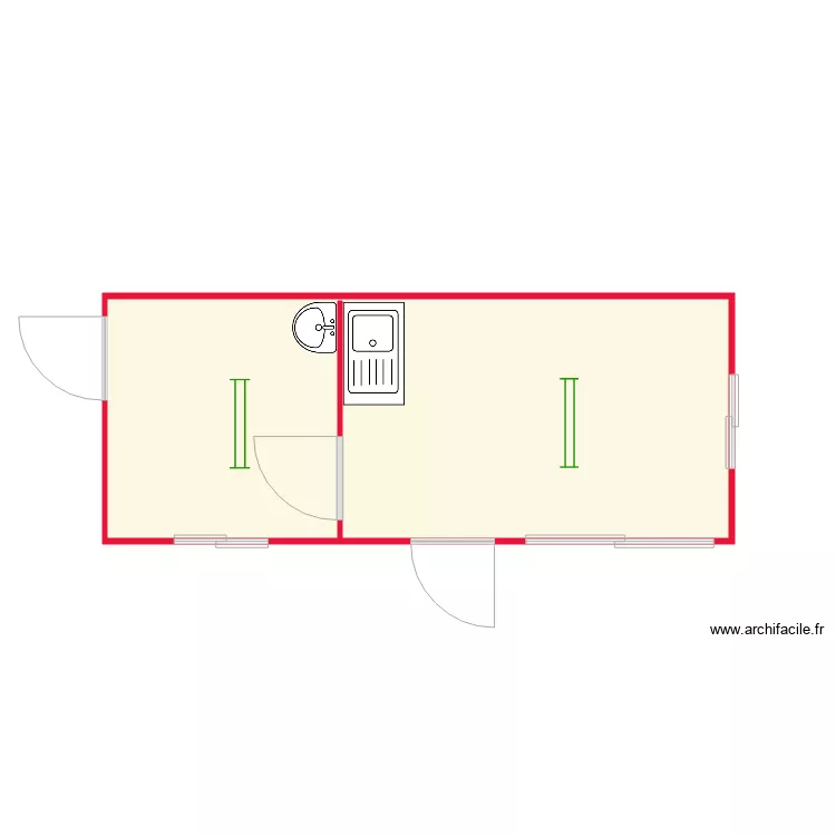 Module Refectoire et Vestiaire occasion. Plan de 
