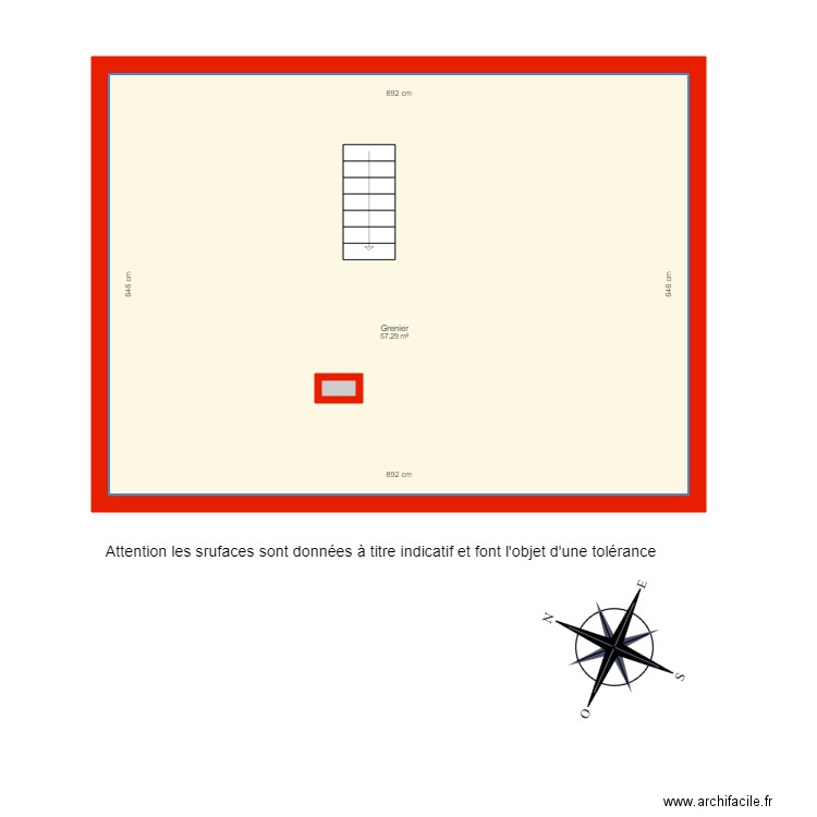 31922 grenier côté. Plan de 0 pièce et 0 m2