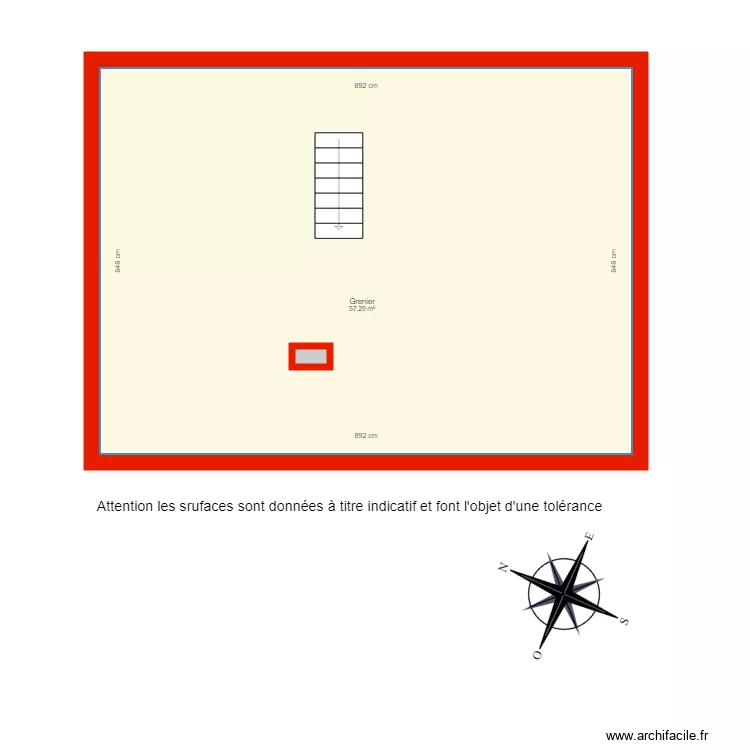 31922 grenier c&ocirc;t&eacute;. Plan de 