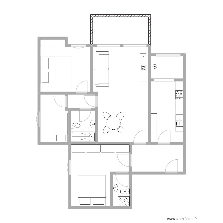 Pauls. Plan de 10 pièces et 67 m2