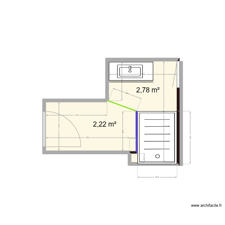 Salle de bain. Plan de 0 pièce et 0 m2 Salle de bain. Plan de 0 pièce et 0 m2