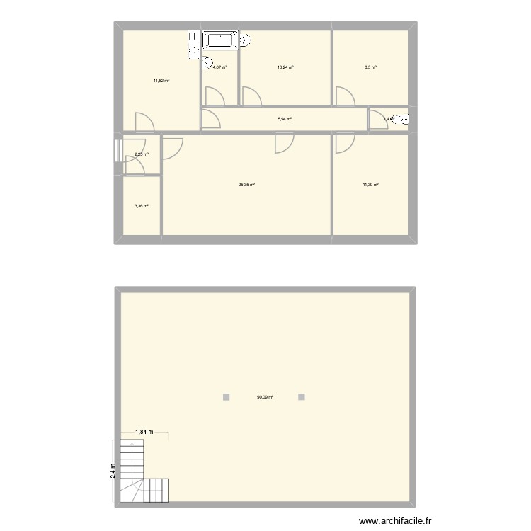 Maison Gosné sans ouverture. Plan de 0 pièce et 0 m2