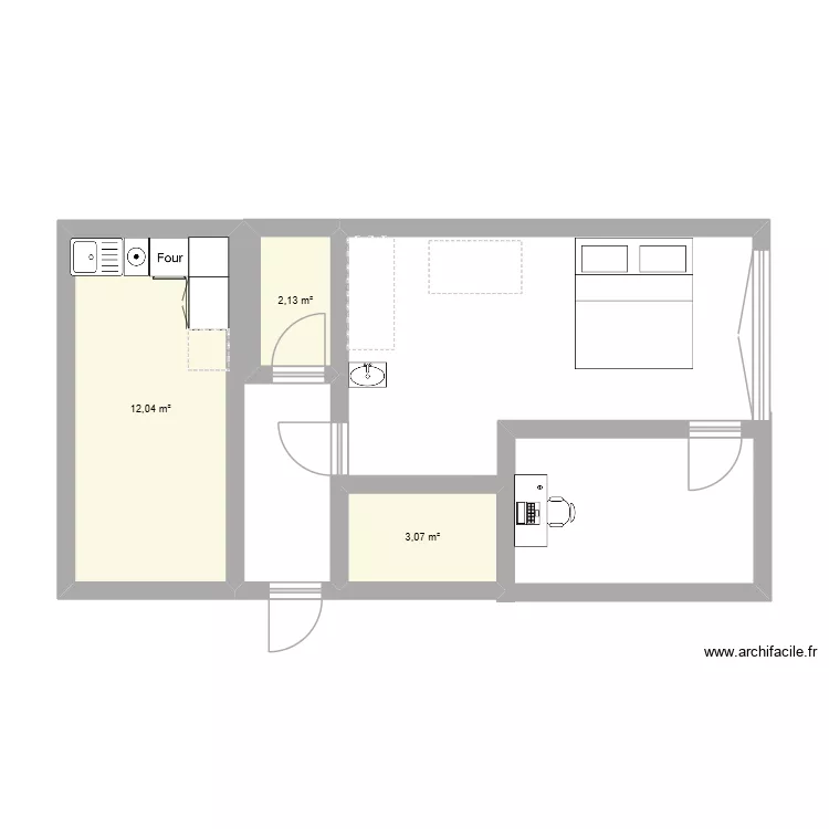 sam. Plan de 3  et 17 m²