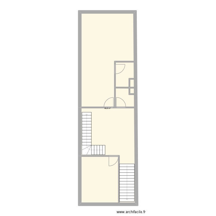plan second fllor. Plan de 1 pièce et 70 m2
