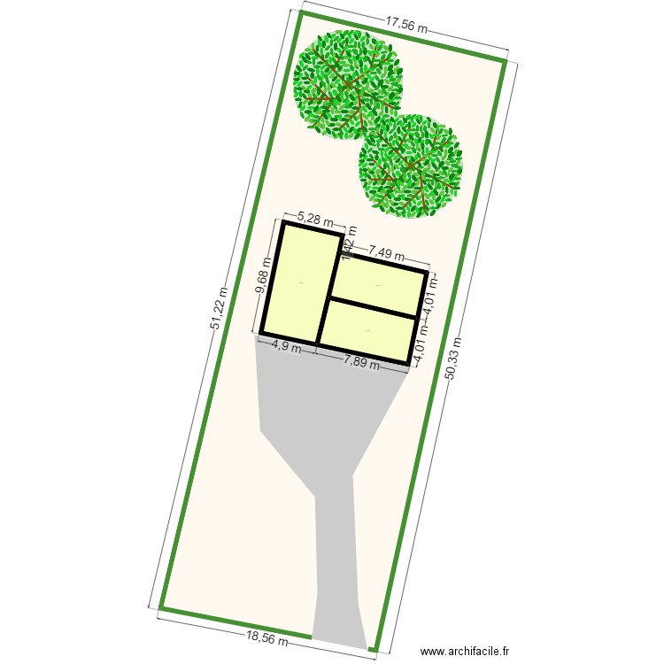 PLAN DE MASSE LE FOL . Plan de 3 pièces et 97 m2