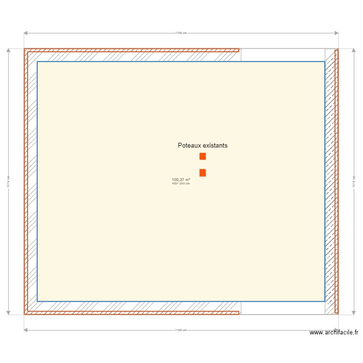 Grange initial. Plan de 0 pièce et 0 m2