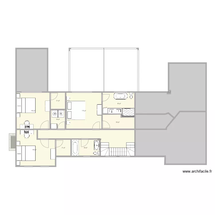 MODIFI&Eacute; 2E 03 avec balcon. Plan de 