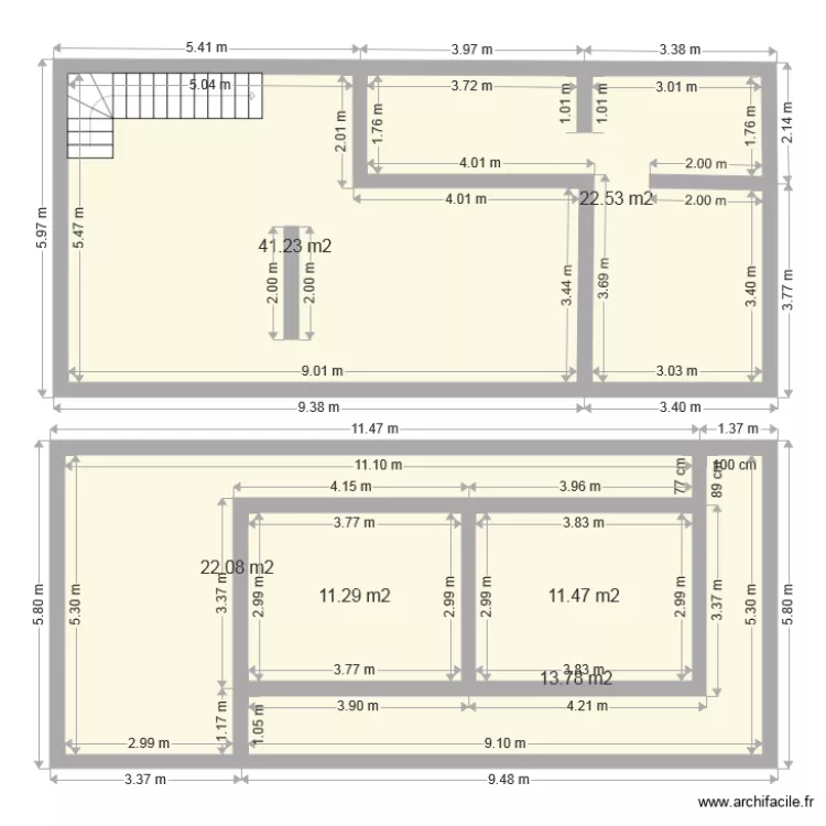 Maison. Plan de 