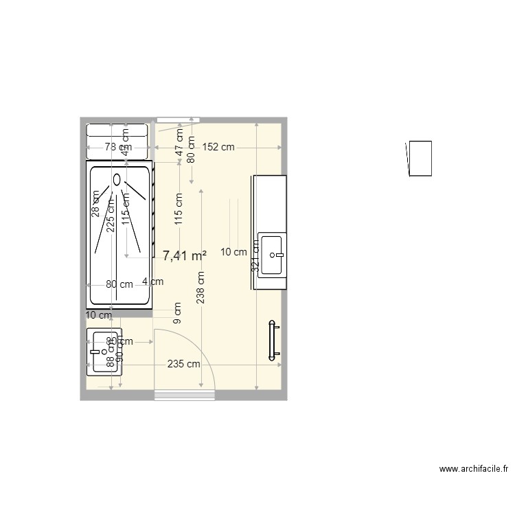 SALLE DE BAIN MARINA11. Plan de 1 pièce et 7 m2