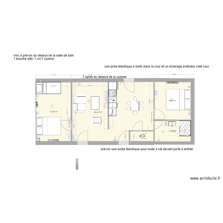 bretignolles 5. Plan de 6 pièces et 52 m2