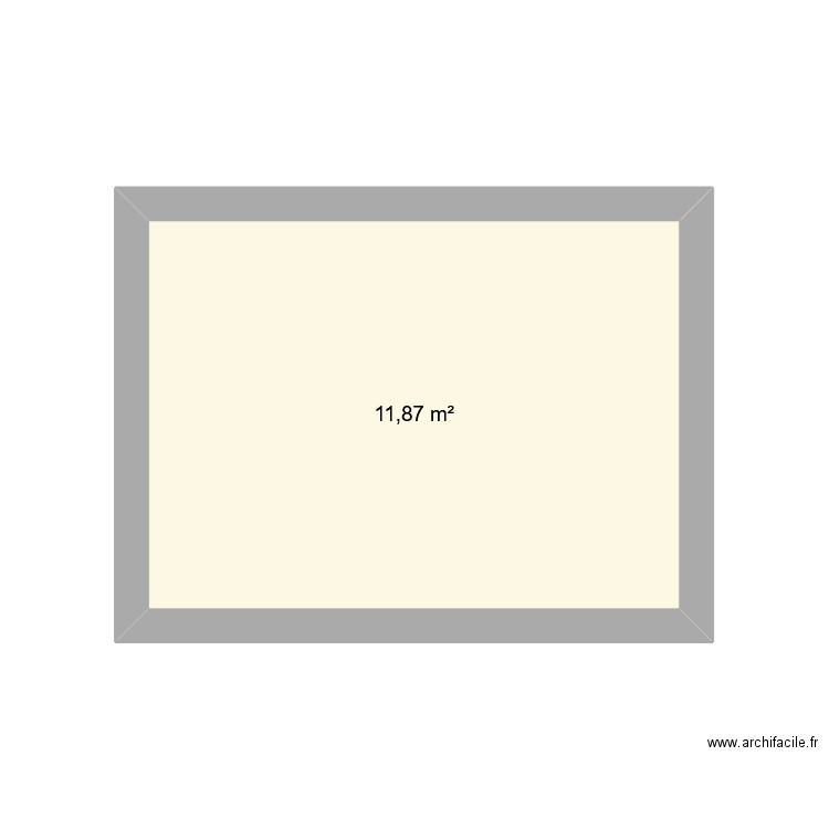 vue arrière. Plan de 1 pièce et 12 m2