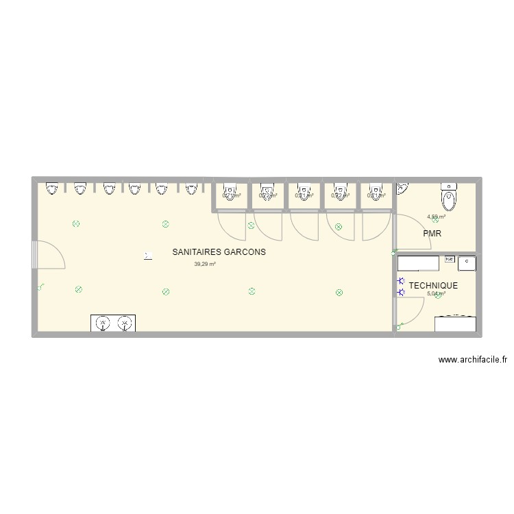 SANITAIRES GARCONS   TOUT VA BIEN . Plan de 0 pièce et 0 m2