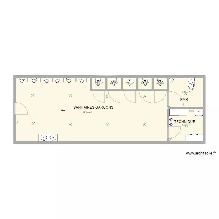 SANITAIRES GARCONS   TOUT VA BIEN . Plan de 