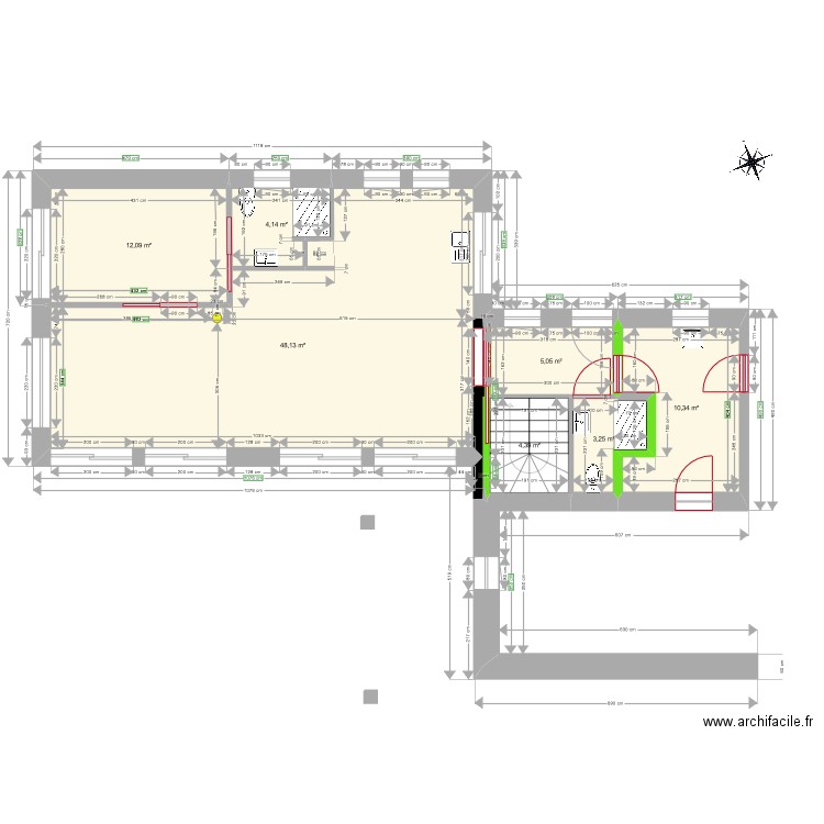 MSAGE_RDC_MaconCharpentier. Plan de 7 pièces et 87 m2