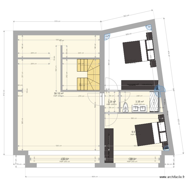 extansion 66 avec 68. Plan de 0 pièce et 0 m2