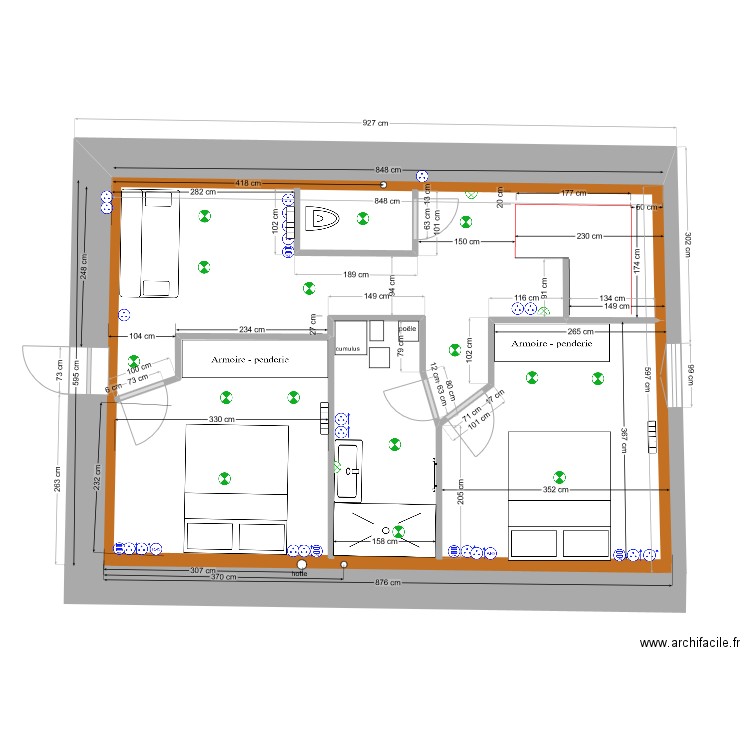 électricité étage bonnes côtes. Plan de 0 pièce et 0 m2