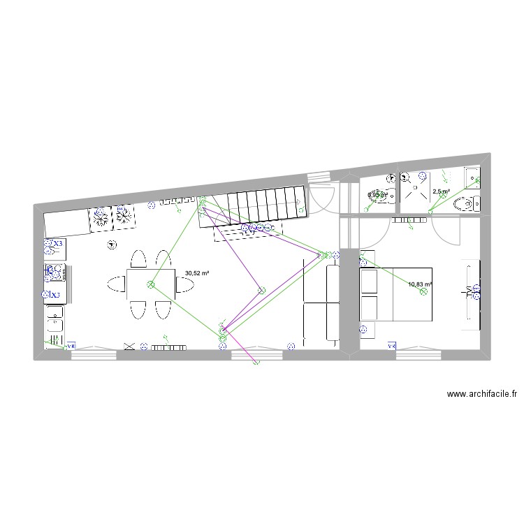 Pavillon Pires (1). Plan de 15 pièces et 130 m2
