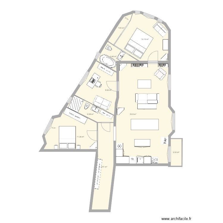 tolbiac 13eme 0811. Plan de 0 pièce et 0 m2