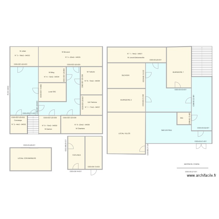 Caroline25. Plan de 23 pièces et 390 m2