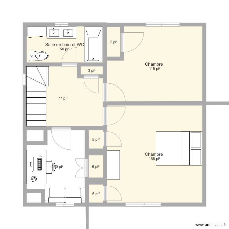 Deuxieme etage v2. Plan de 0 pièce et 0 m2