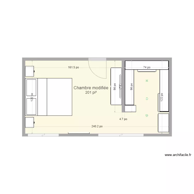 Chambre modifi&eacute;e. Plan de 