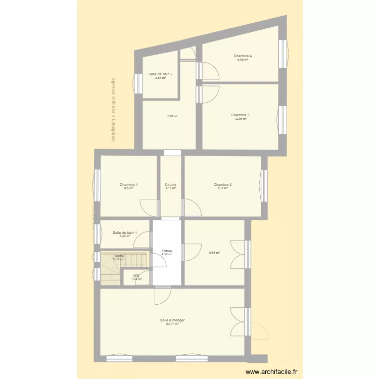 maison labegude ancien a modifier. Plan de 