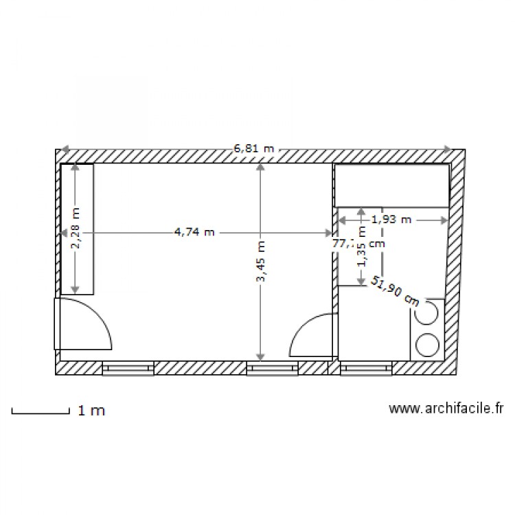 Freynet, Chambre/salle de bain 21 juillet 2014. Plan de 0 pièce et 0 m2