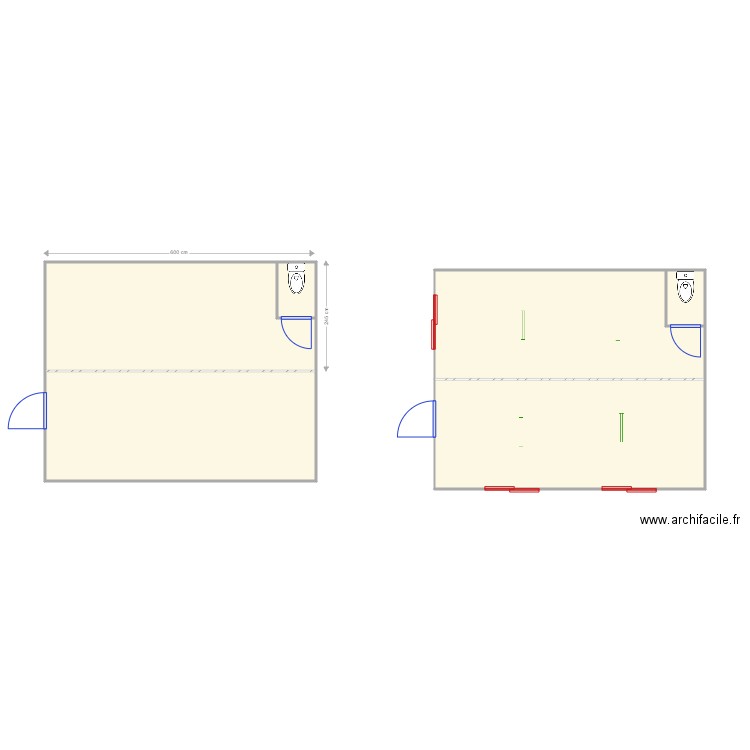 Projet SMT salle double et WC. Plan de 0 pièce et 0 m2