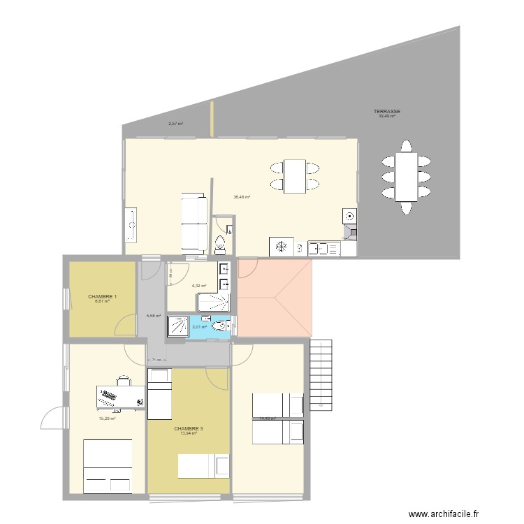 JULIEN 44EME PROJET. Plan de 10 pièces et 141 m2