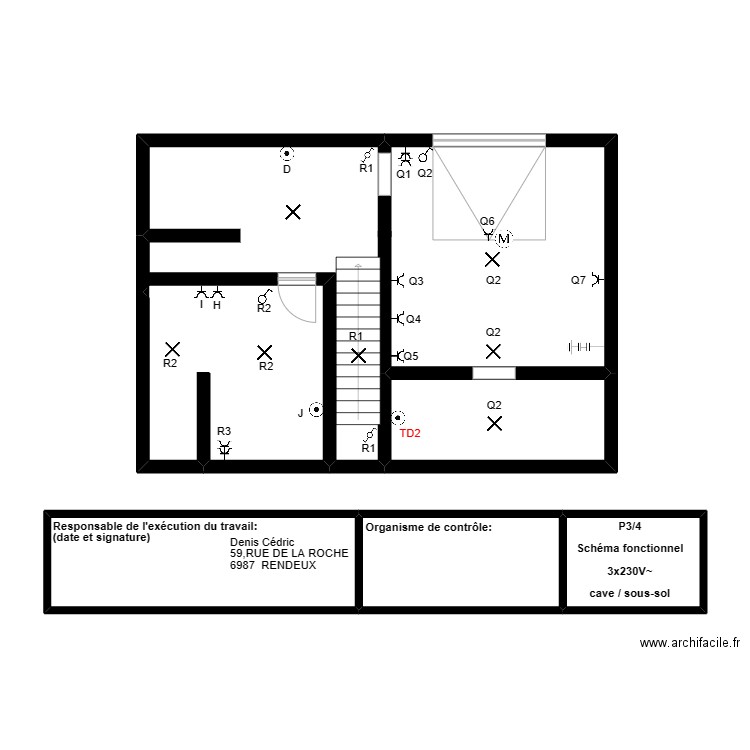 CEDRIC CAVE. Plan de 5 pièces et 86 m2