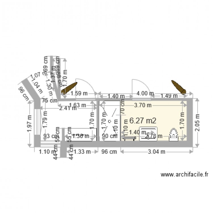 SDB Claire V0. Plan de 0 pièce et 0 m2