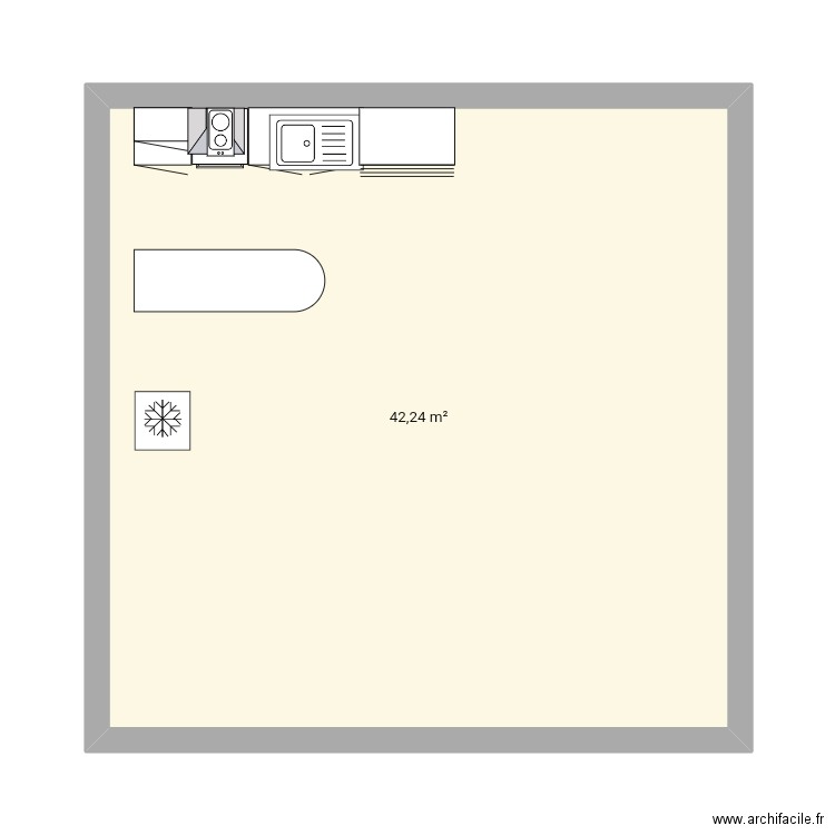 Pugin. Plan de 1 pièce et 13 m2