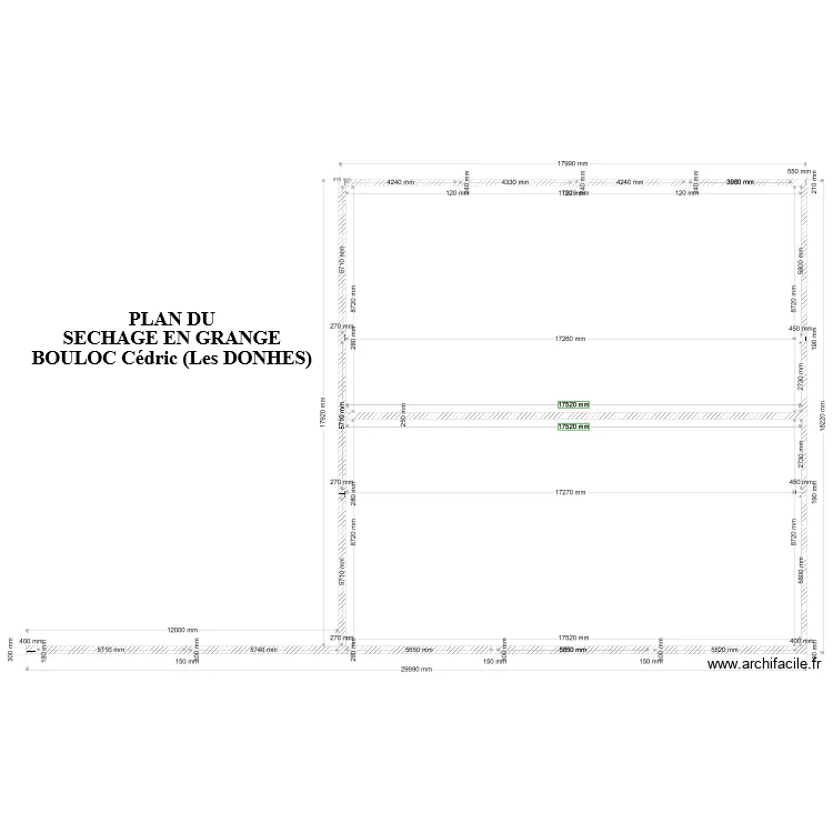 BOULOC AU DONHES BANCHER SECHAGE. Plan de 