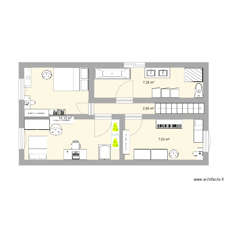 etage monté. Plan de 0 pièce et 0 m2