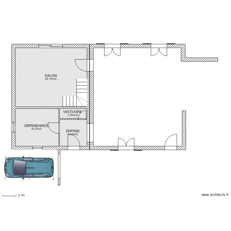 Agrandissement RDC. Plan de 0 pièce et 0 m2