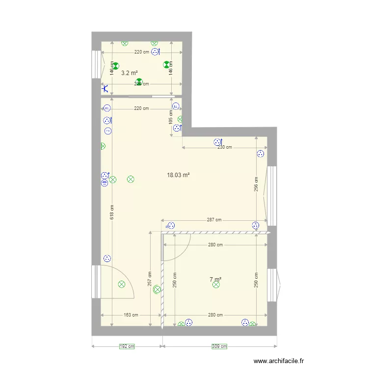 Villa Dancourt &eacute;lec. Plan de 